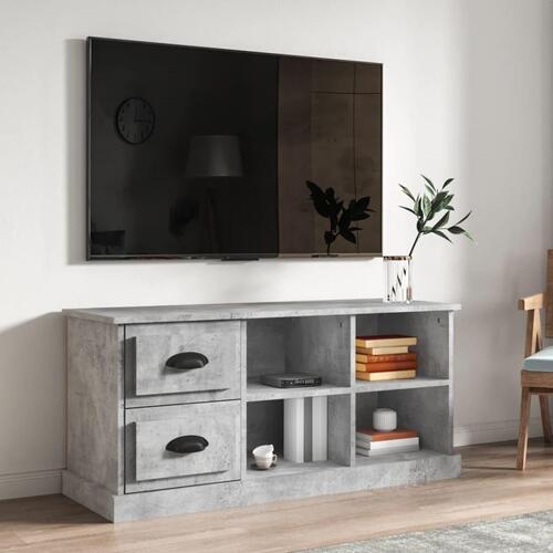 Tv-bord 102x35,5x47,5 cm konstrueret træ betongrå
