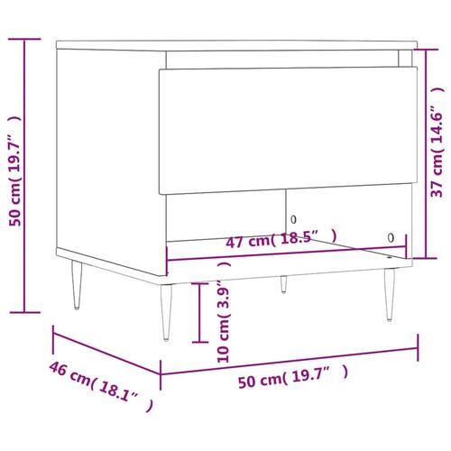 Sofabord 50x46x50 cm konstrueret træ betongrå