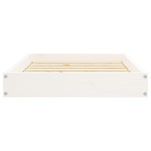 Hundeseng 71,5x54x9 cm massivt fyrretræ hvid