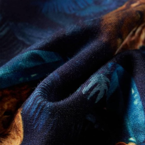 Sweatshirt til børn - str. 140, marineblå med løveprint
