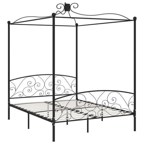 Sengestel til himmelseng 160 x 200 cm metal sort