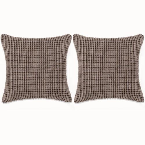 Pudesæt 2 stk. velour 60 x 60 cm brun