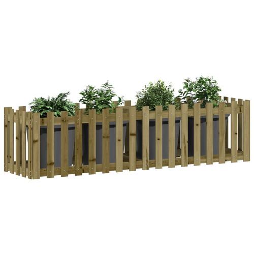 Højbed med stakitdesign 200x50x50 cm imprægneret fyrretræ
