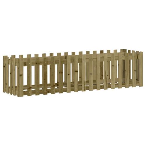 Højbed med stakitdesign 200x50x50 cm imprægneret fyrretræ