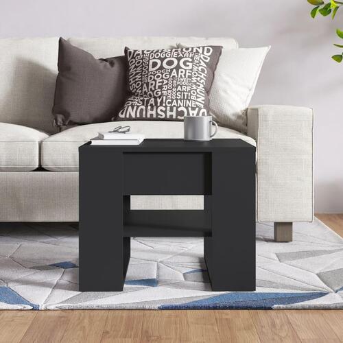 Sofabord 55,5x55x45 cm konstrueret træ sort
