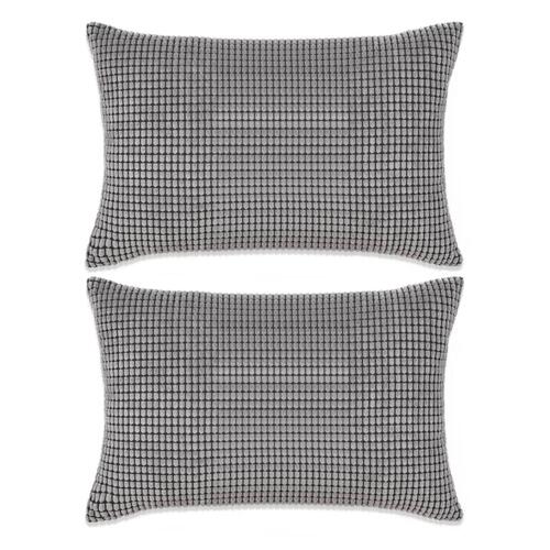 Pudesæt 2 stk. velour 40 x 60 cm grå
