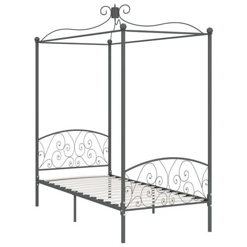Sengestel til himmelseng 100 x 200 cm metal grå