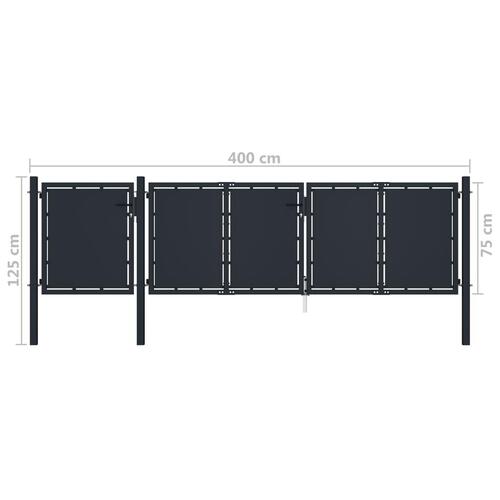 Havelåge 4x1,25 m metal antracitgrå