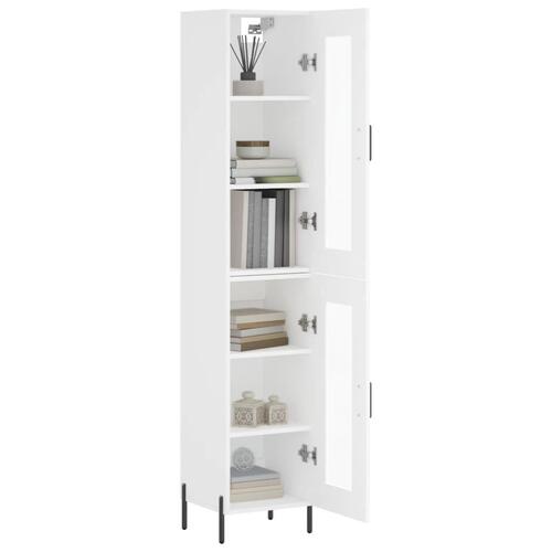 Skab 34,5x34x180 cm konstrueret træ hvid