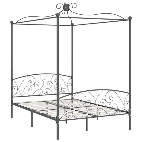 Sengestel til himmelseng 140 x 200 cm metal grå