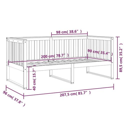 Daybed 90x200 cm massivt fyrretræ