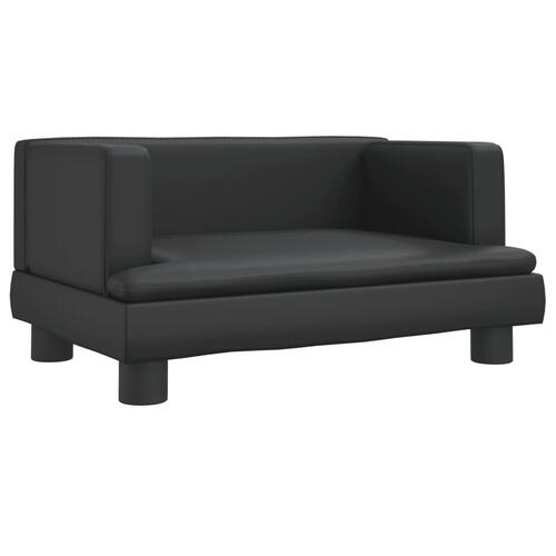 Sofa til børn 60x40x30 cm kunstlæder sort
