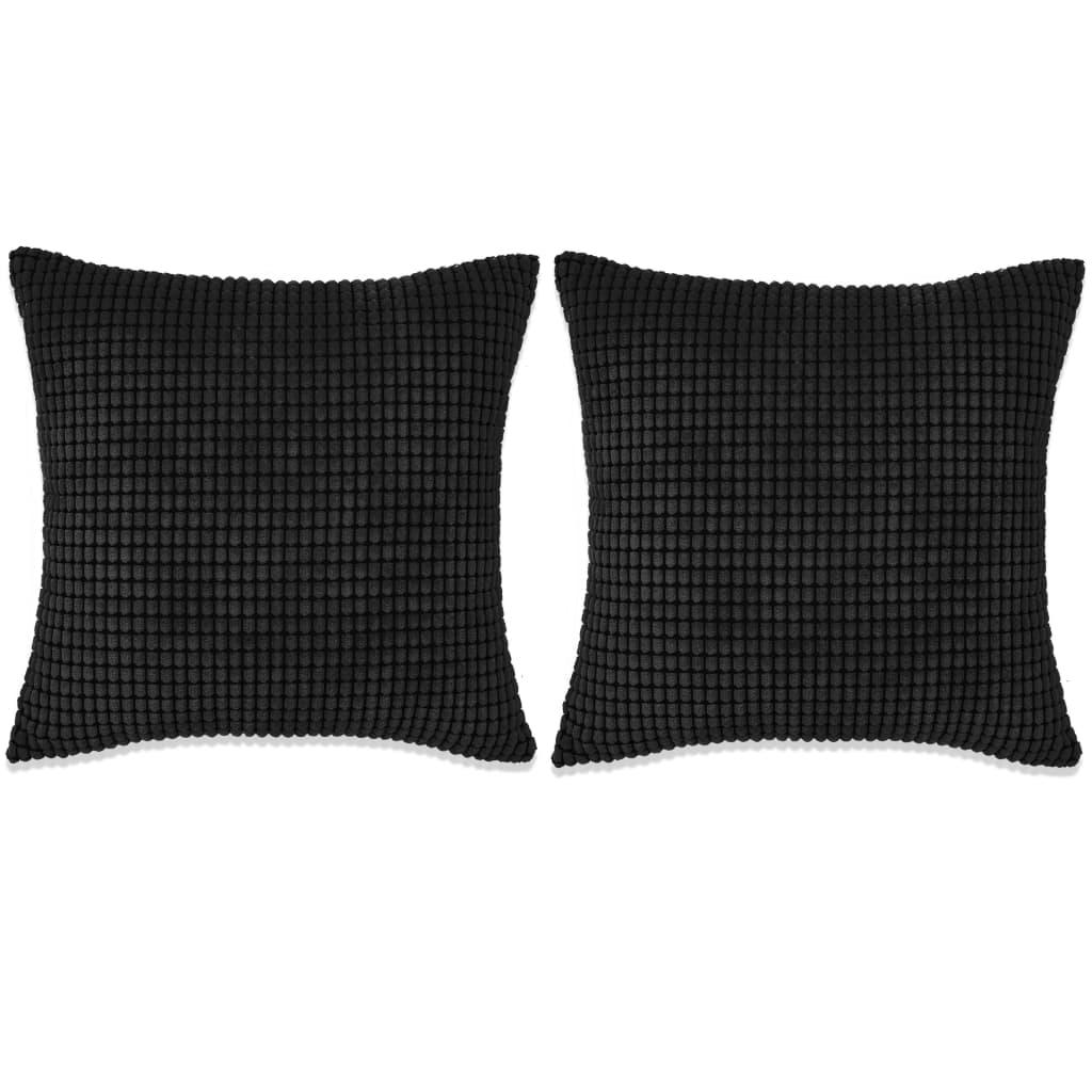 Pudesæt 2 stk. velour 45 x 45 cm sort