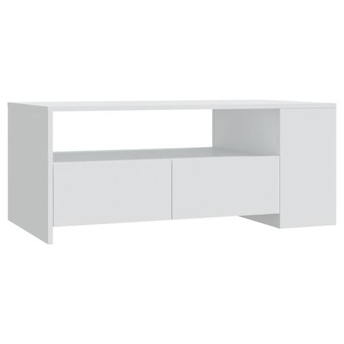 Sofabord 102x55x42 cm konstrueret træ hvid