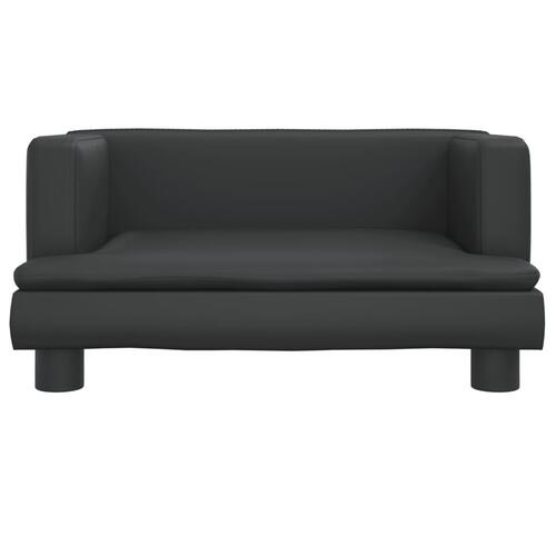 Sofa til børn 60x40x30 cm kunstlæder sort