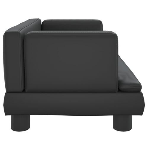Sofa til børn 60x40x30 cm kunstlæder sort