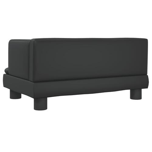Sofa til børn 60x40x30 cm kunstlæder sort