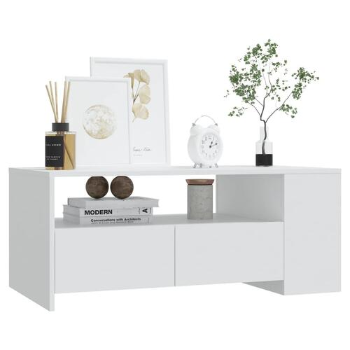 Sofabord 102x55x42 cm konstrueret træ hvid