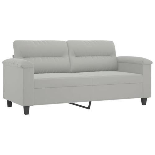 2 personers sofa med hynder mikrofiberstof lysegrå