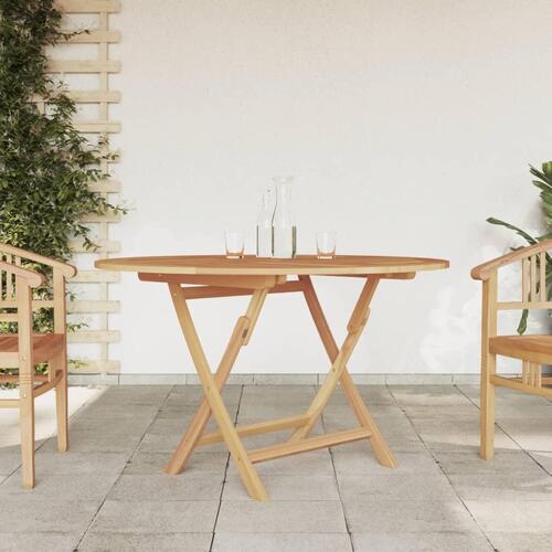Foldbart havebord Ø 110x75 cm massivt teaktræ