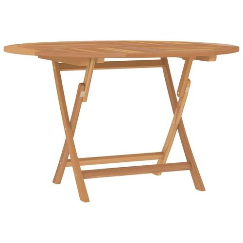 Foldbart havebord Ø 110x75 cm massivt teaktræ