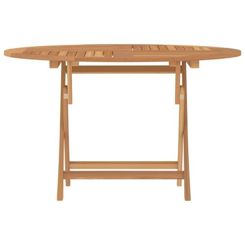 Foldbart havebord Ø 110x75 cm massivt teaktræ