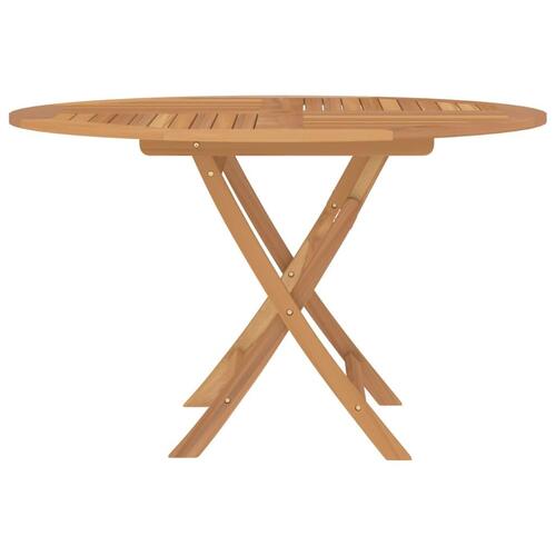 Foldbart havebord Ø 110x75 cm massivt teaktræ