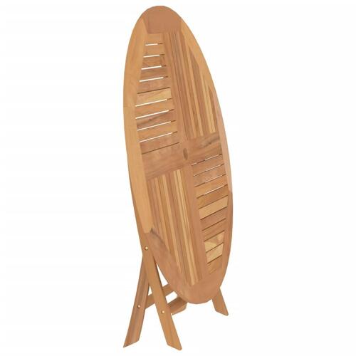 Foldbart havebord Ø 110x75 cm massivt teaktræ
