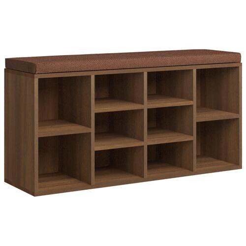 Skobænk 103x30x48 cm konstrueret træ Brun egetræ