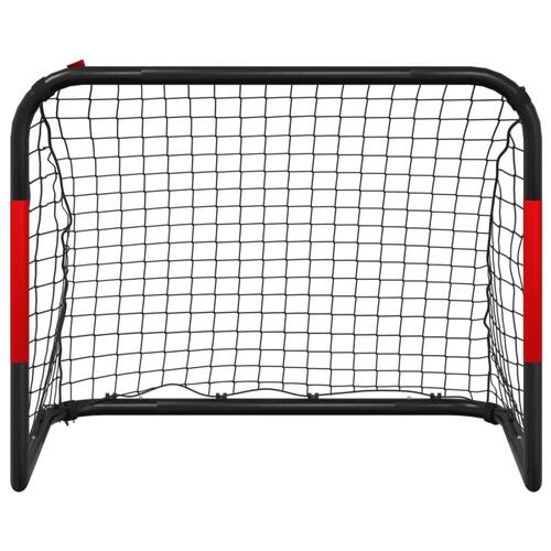 Fodboldmål med net 90x48x71 cm stål rød og sort