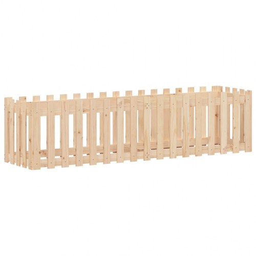 Højbed med stakitdesign 200×50×50 cm i massivt fyrretræ