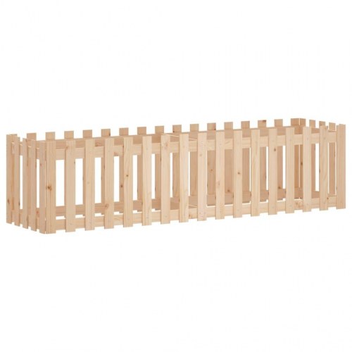 Højbed med stakitdesign 200×50×50 cm i massivt fyrretræ