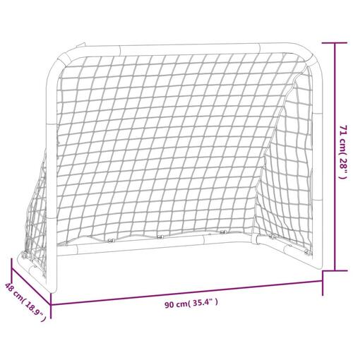 Fodboldmål med net 90x48x71 cm stål rød og sort