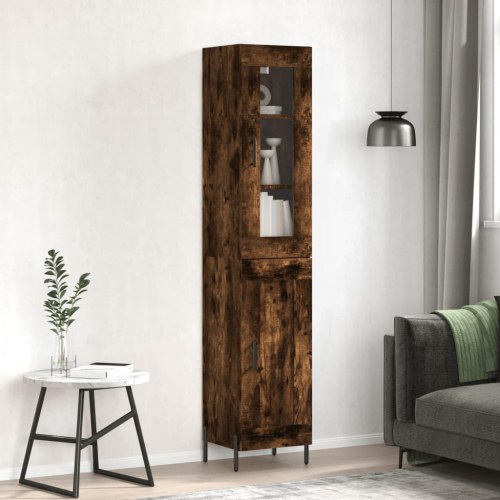 Skab 34,5x34x180 cm konstrueret træ røget egetræ