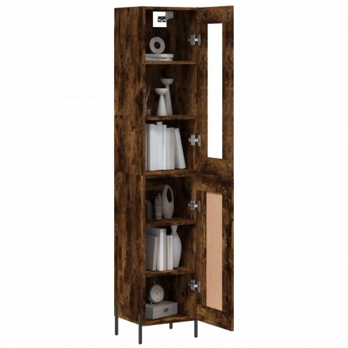 Skab 34,5x34x180 cm konstrueret træ røget egetræ
