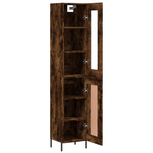 Skab 34,5x34x180 cm konstrueret træ røget egetræ