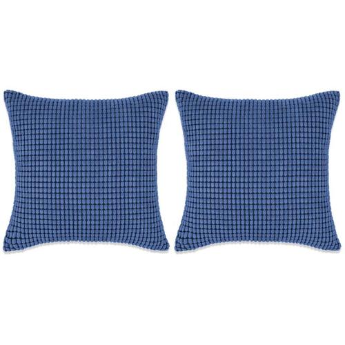 Pudesæt 2 stk. velour 45 x 45 cm blå