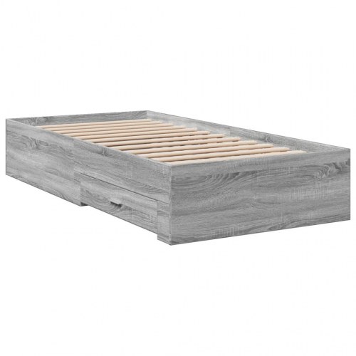 Sengeramme med 2 skuffer 75x190 cm - grå sonoma-eg