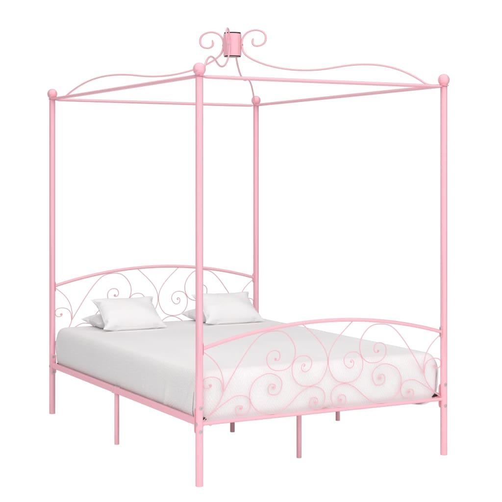 Sengestel til himmelseng 120 x 200 cm metal pink