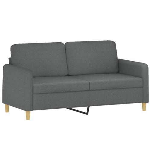 2 personers sofa med hynder stof mørkegrå