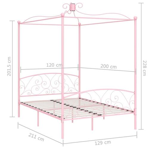 Sengestel til himmelseng 120 x 200 cm metal pink