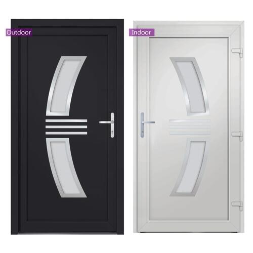 Hoveddør 108x208 cm PVC antracitgrå