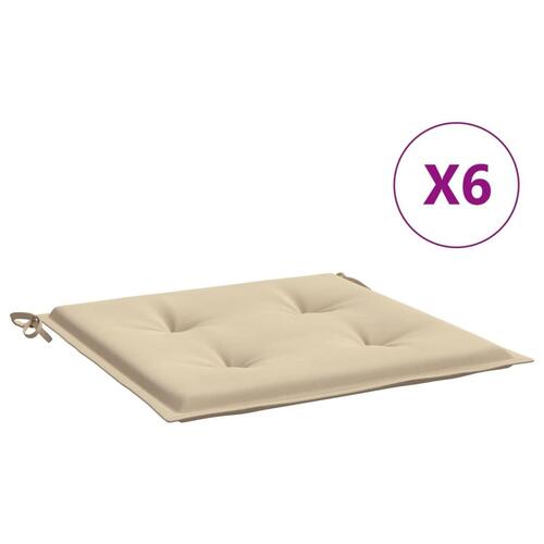 Hynder til havestol 6 stk. 50x50x3 cm oxfordstof beige