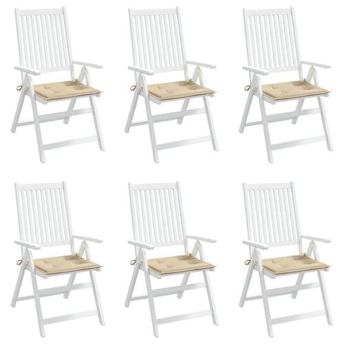 Hynder til havestol 6 stk. 50x50x3 cm oxfordstof beige