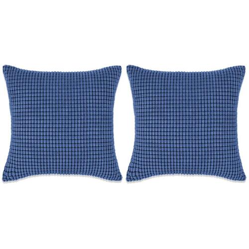 Pudesæt 2 stk. velour 60 x 60 cm blå