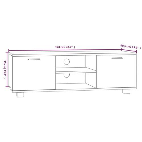 Tv-bord 120x40,5x35 cm konstrueret træ hvid