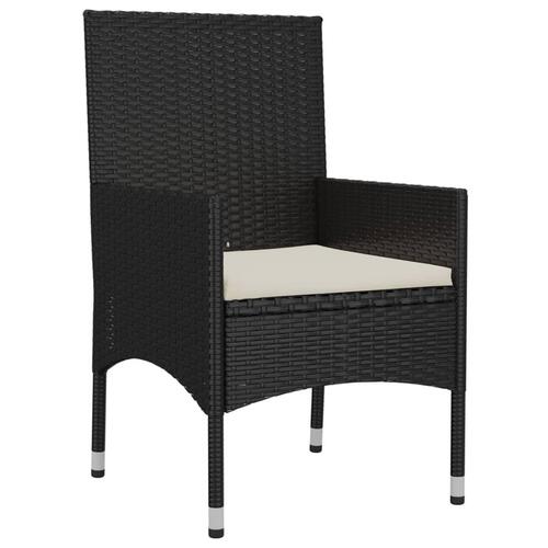Loungesæt til haven 4 dele med hynder polyrattan sort