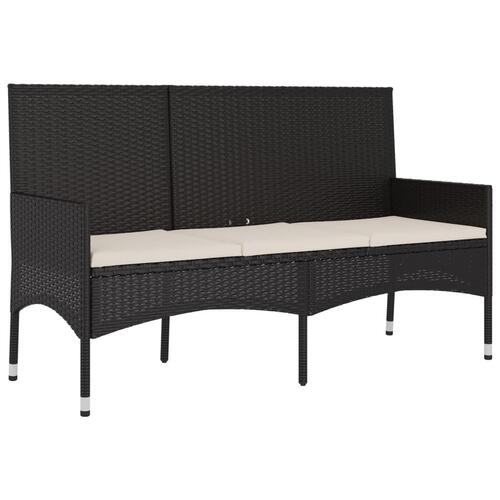 Loungesæt til haven 4 dele med hynder polyrattan sort