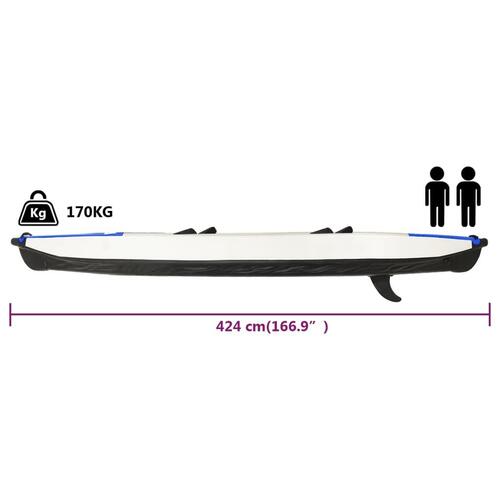 Oppustelig kajak 424x81x31 cm polyester blå