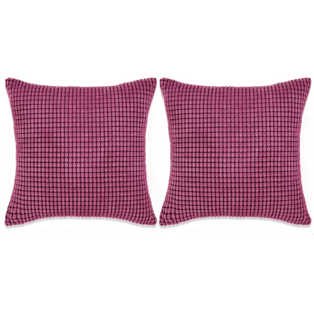 Pudesæt 2 stk. velour 45 x 45 cm lyserød